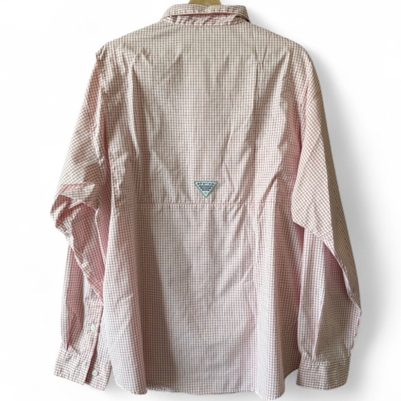 Columbia PFG Super Tamiami Shirt Mens LARGE Red Fishing Lightweight Long Sleeve - Picture 2 of 7